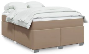 Cama com molas/colchão 140x200 cm couro artificial cappuccino