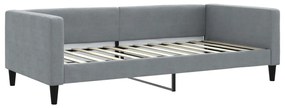 Sofá-cama com gavetão 100x200 cm tecido cinzento-claro
