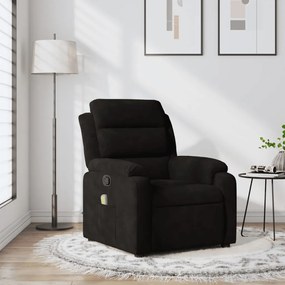 vidaXL Poltrona de massagens reclinável veludo preto