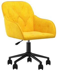 Cadeiras de jantar giratórias 2 pcs veludo amarelo