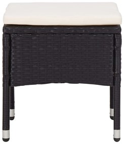 5 pcs conjunto jantar p/ exterior vime PE madeira acácia preto