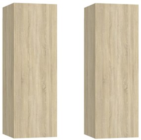 Conjunto móveis de TV 6 pcs madeira processada carvalho sonoma