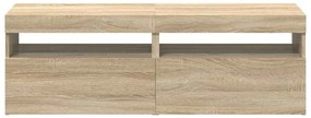 Móveis de TV com luzes LED 2 pcs 60x35x40 cm carvalho sonoma