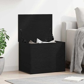 Caixa de Armazenamento vidaXL com Tampa Madeira Negra 60x42x46 cm Madeira Ingenheira