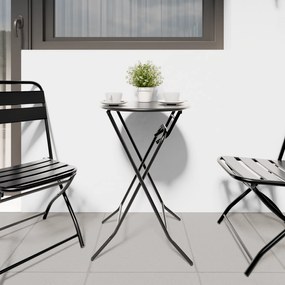 Mesa de Jardim Dobrável Antracite Ø50x72 cm Aço