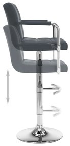 Bancos de bar 2 pcs couro artificial cinzento