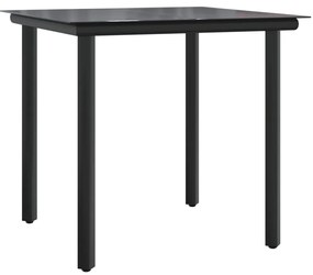 3 pcs conjunto de jantar p/ jardim c/ almofadões vime PE cinza