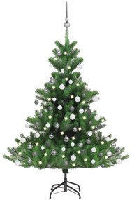 vidaXL Árvore Natal artificial LEDs/bolas 120cm abeto caucasiano verde