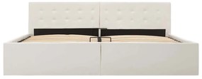 Cama hidráulica c/ arrumação 180x200cm couro artificial branco