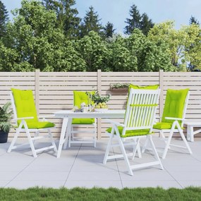 vidaXL Almofadões cadeiras altas de jardim 4pcs tecido verde brilhante