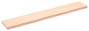 vidaXL Prateleira de parede 180x30x(2-6)cm carvalho maciço não tratado