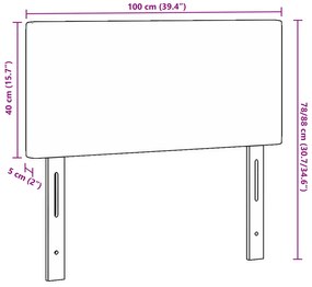Cabeceira vidaXL Design Simples Cinza Claro 100 cm Tecido Corda