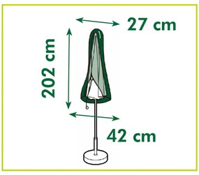 Cobertura protetora para guarda-sóis retos 202x42x27 cm