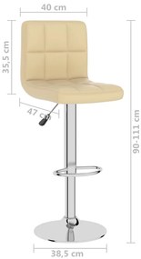Banco de bar couro artificial cor creme