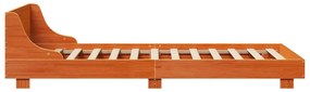 Cama sem colchão 90x190 cm madeira de pinho maciça castanho-mel