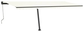 Toldo automático com LED e sensor de vento 600x350 cm creme