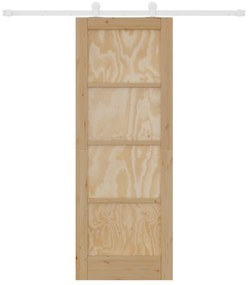 Porta Deslizante vidaXL com Conjunto de Ferragens 73,5x198,5 cm Madeir