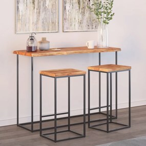 vidaXL Tampo de mesa retangular borda viva 110x40x2,5 cm acácia maciça