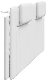 Almofadão de cabeceira 200 cm couro artificial branco