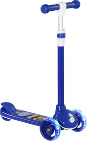 AIYAPLAY Trotinete Crianças 3 Rodas LED Altura Ajustável Segurança Carga 25 kg Estável Divertido 52x29x63-76 cm Azul | Aosom Portugal