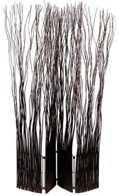 Set de 2 Biombos Separadores Kim 4 Folhas Marrons