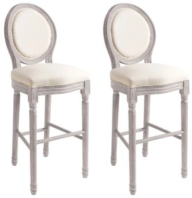 245351 vidaXL Bancos de bar 2 pcs linho branco