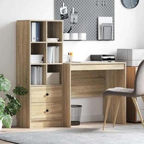 vidaXL Mesa com Armazenamento 2 pcs Carvalho Sonoma 80 x 50 x 76 cm