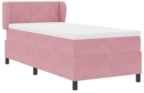 Cama Box com Colchão vidaXL Rosa 90x190 cm em Veludo