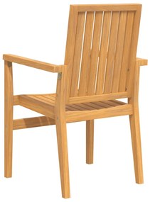 Cadeiras de jardim empilháveis 4 pcs 56,5x57,5x91cm teca maciça