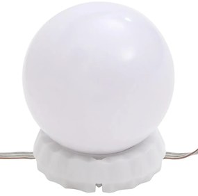 Espelho com luzes LED 90x45 cm vidro arqueado