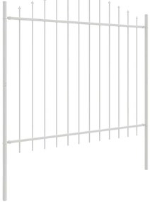 Cerca de jardim com topo arredondado branca 6.8x1.25 m em aço