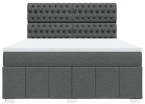Cama com molas/colchão 180x200 cm tecido cinzento-escuro