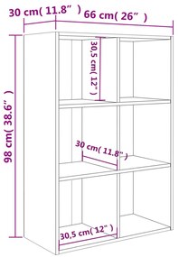 Estante/aparador 66x30x98 cm contraplacado branco