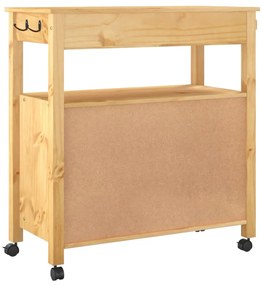 Carrinho de cozinha MONZA 84x40x90 cm madeira de pinho maciça