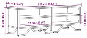 Móvel de TV 122x34x41 cm derivados de madeira cinzento sonoma