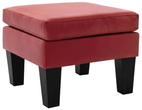 vidaXL Apoio de pés couro artificial vermelho tinto