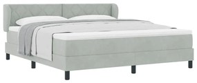 Cama Box com Colchão vidaXL Cinza Claro 180x200 cm em Veludo