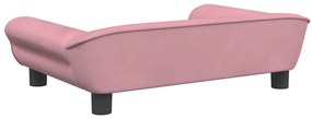 Cama para cães 70x48x22 cm veludo rosa
