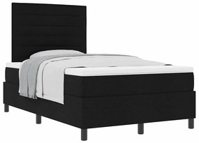 Cama Box com Colchão Preto 120x200 cm Tecido
