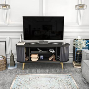 Móvel TV Stor – Preto Antracite – 140x43x64 cm