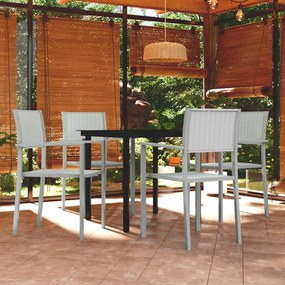 vidaXL 5 pcs conjunto de jantar para jardim branco