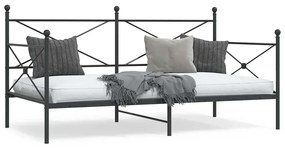 vidaXL Cama de Dia sem Colchão 107x203 cm aço preto