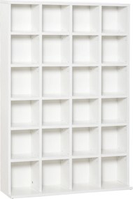 Móvel multimédia com capacidade para 456 CDs/336 DVDs - estante de madeira com prateleiras ajustáveis, 89 x 130,5 cm, branco