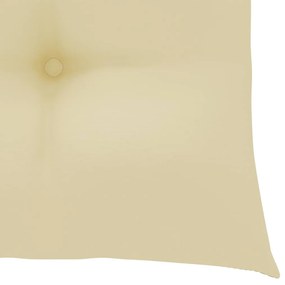 Cadeiras de jardim c/ almofadões branco nata 6 pcs teca maciça