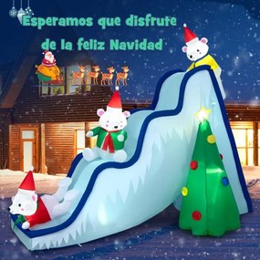 Urso polar insuflável Decoração de Natal insuflável com luzes LED e cavilhas de chão para utilização no interior e no exterior