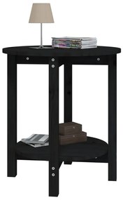 Mesa de centro Ø 55x60 cm madeira de pinho maciça preto