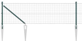 Cerca Euro com 13 Postes Espetos 0,4 x 50m Aço Galvanizado Verde