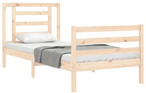 Estrutura de cama com cabeceira 90x200 cm madeira maciça