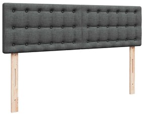 Cama otomana com colchão 140x190 cm tecido cinzento escuro