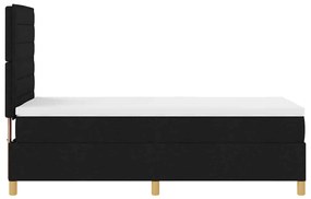 Cama Box com Colchão Preto 100x200 cm Tecido